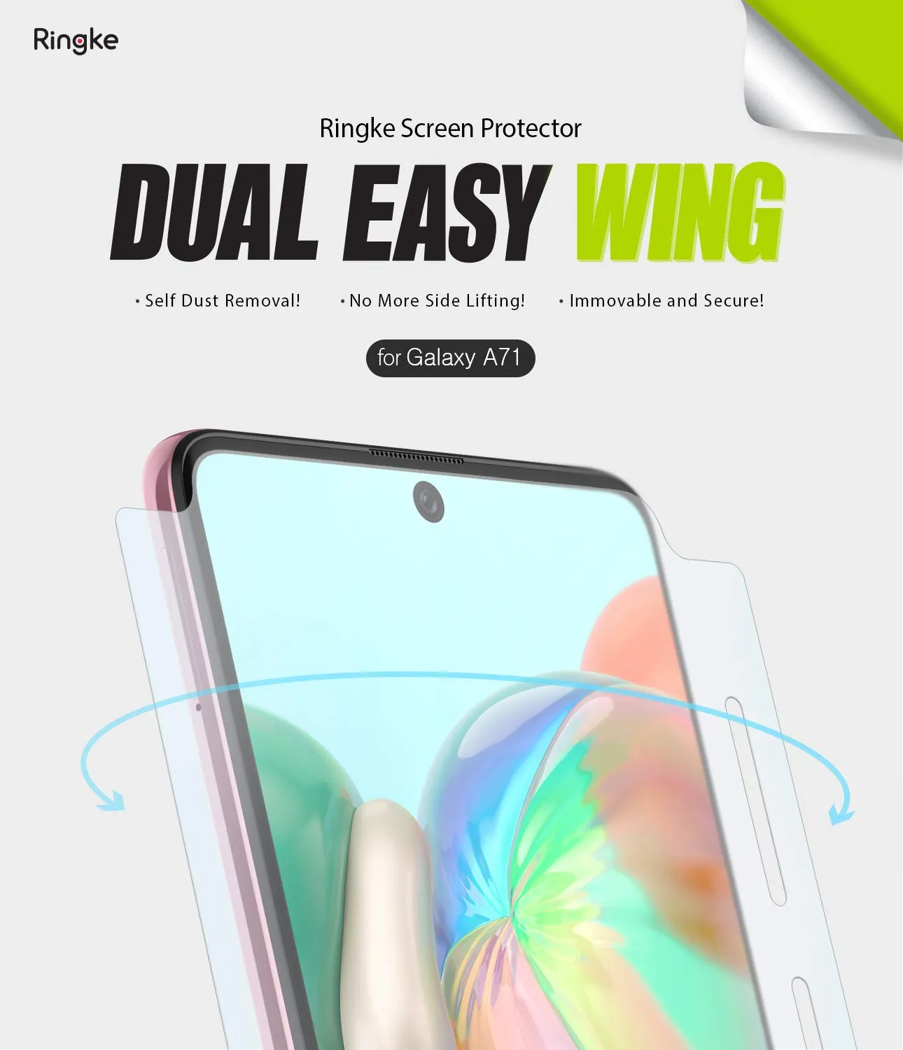 Galaxy A71 Screen Protector Film | Dual Easy Wing - 2 Pack