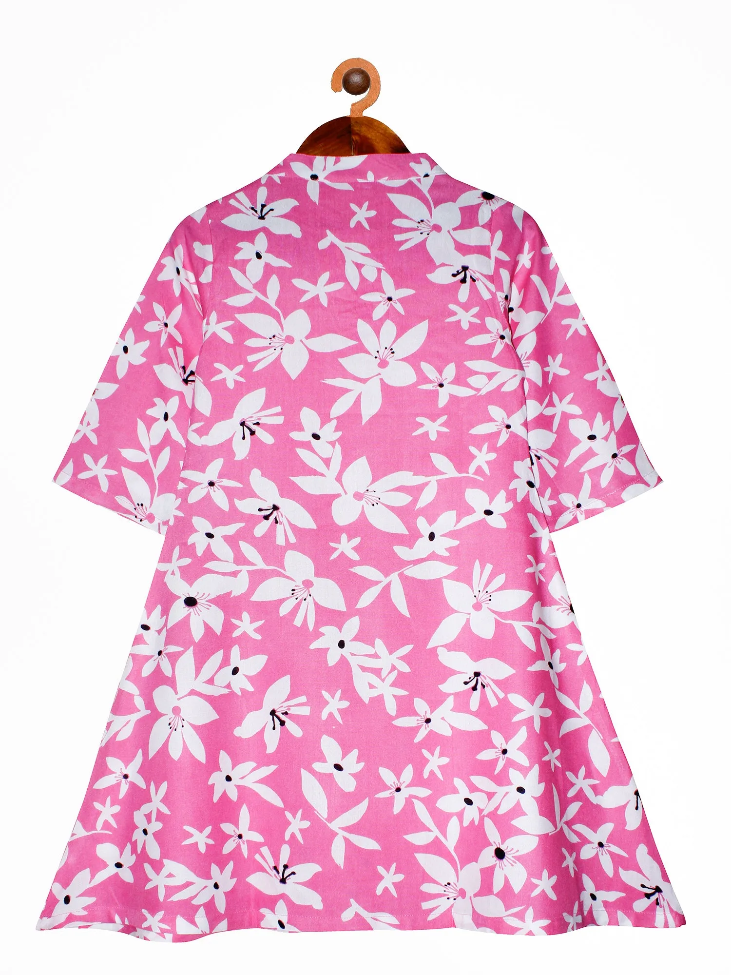 Girls 3/4 Sleeves Rayon Tie and dye Kurta