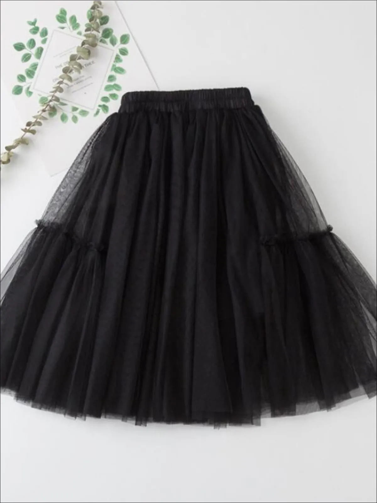 Girls Fall Elastic Waist Tutu Skirt