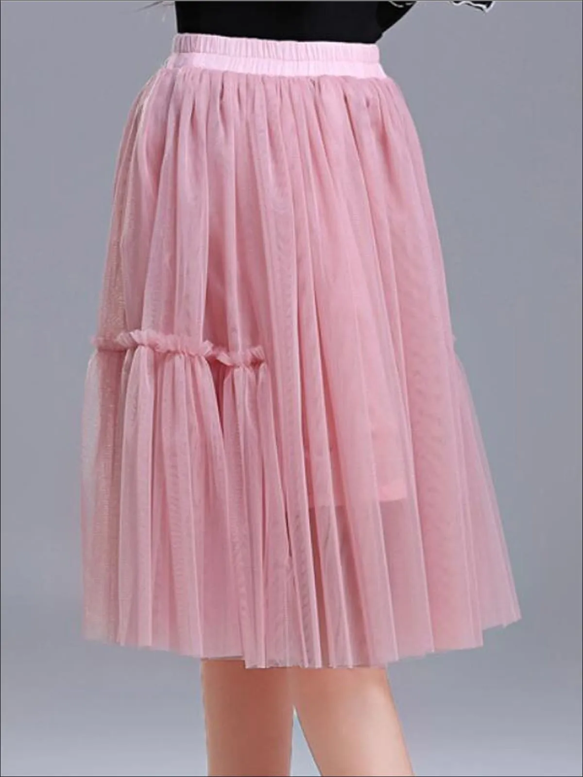 Girls Fall Elastic Waist Tutu Skirt