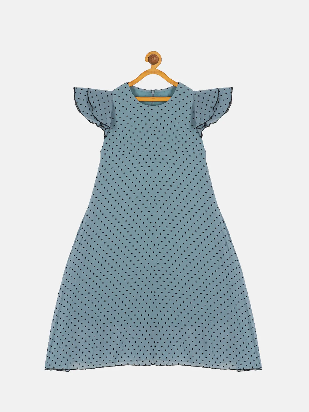 Girls Frill Layer Bell Sleeves Flare Dress