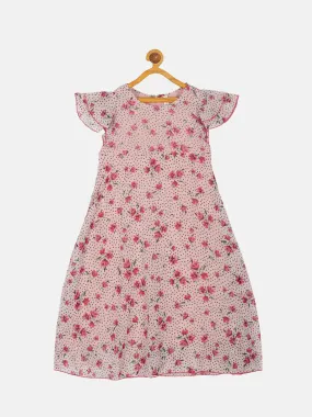 Girls Frill Layer Bell Sleeves Flare Dress
