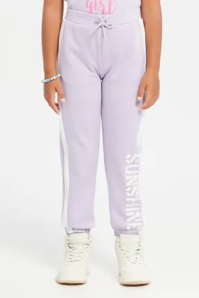 Girls Lilac Sunshine Print Track Pant