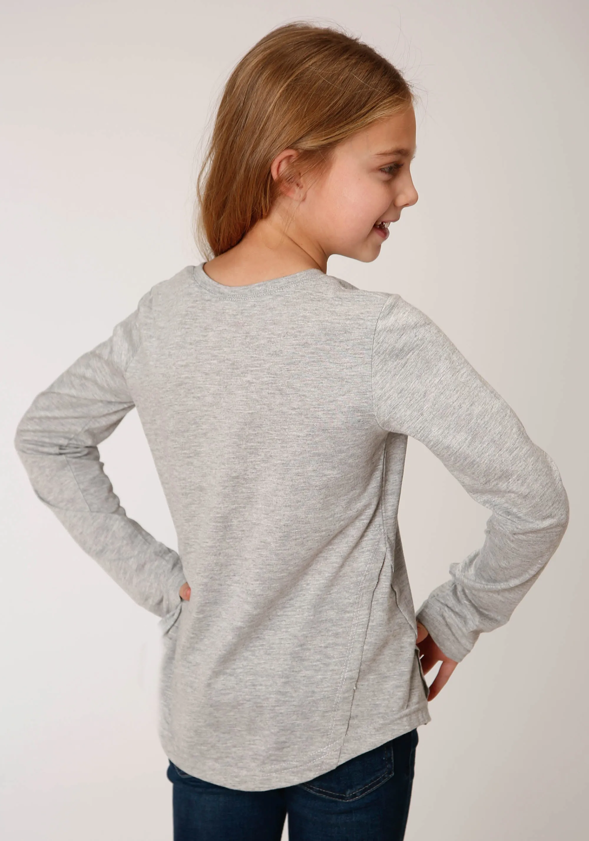 GIRLS LONG SLEEVE KNIT POLY RAYON JERSEY LONG SLEEVE  T T-SHIRT