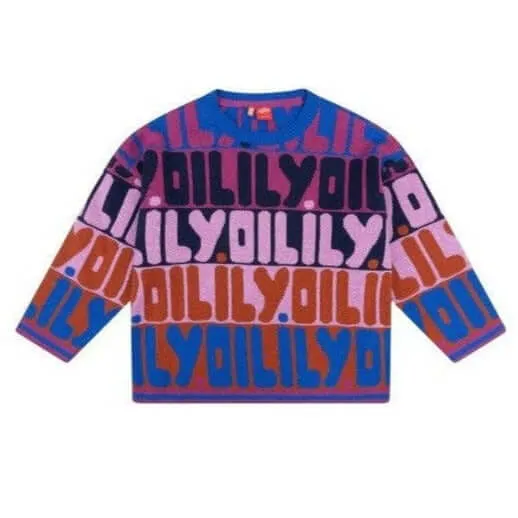 Girls Purple Rainbow Logo Sweater