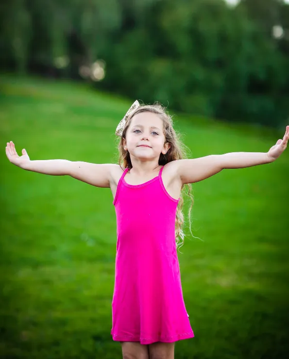 Girls Soft Cotton Camisole Dress  | Lavender