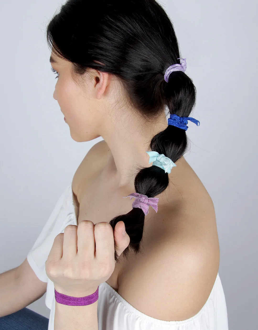 Giverny Pansy - Classic Shimmer Hair Ties