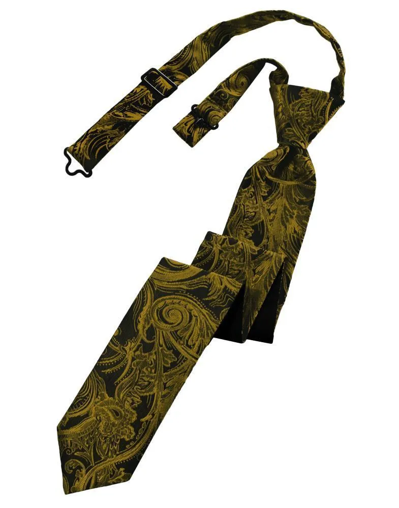 Gold Tapestry Skinny Necktie