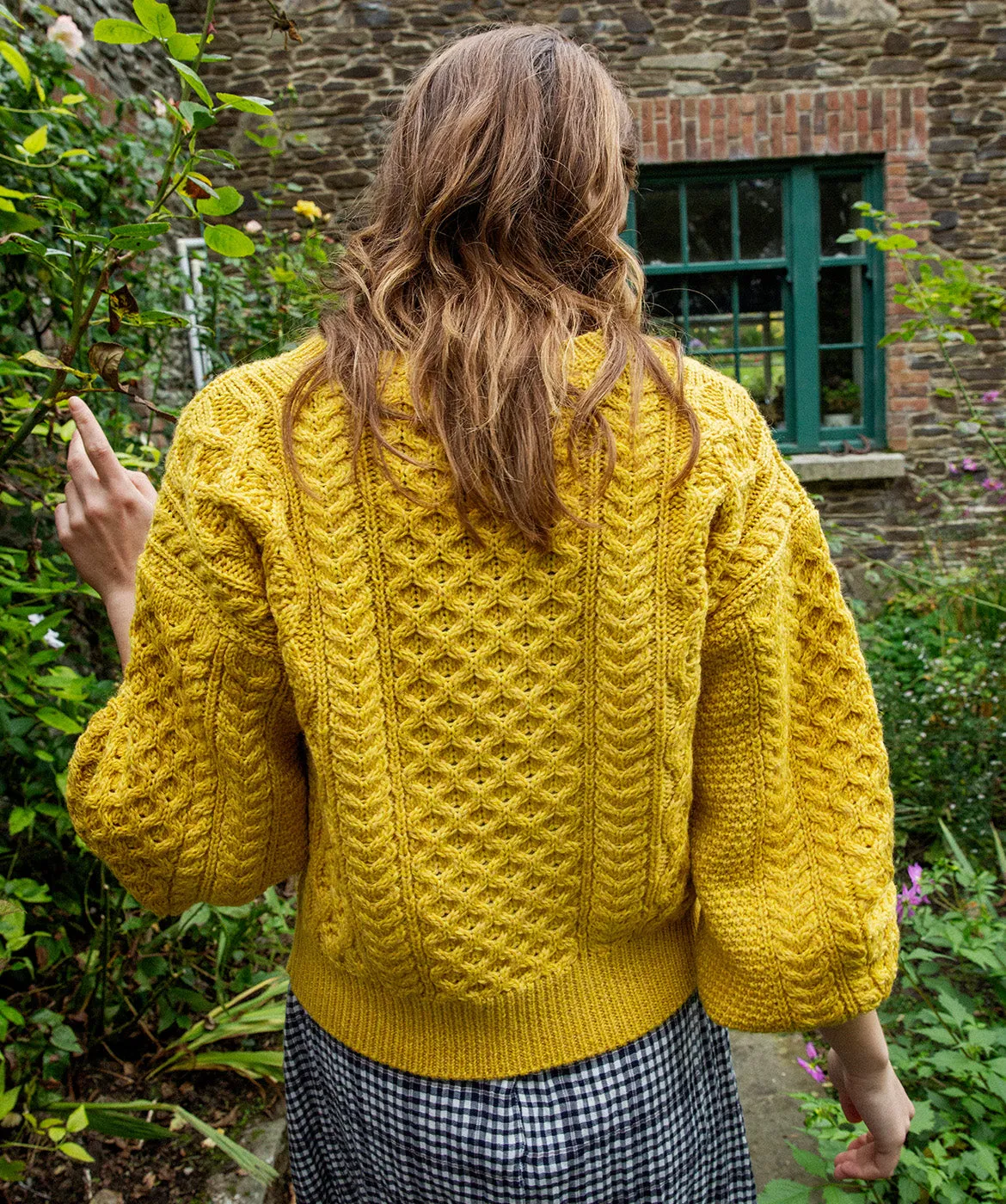 Honeysuckle Cropped Aran Sweater Sunflower