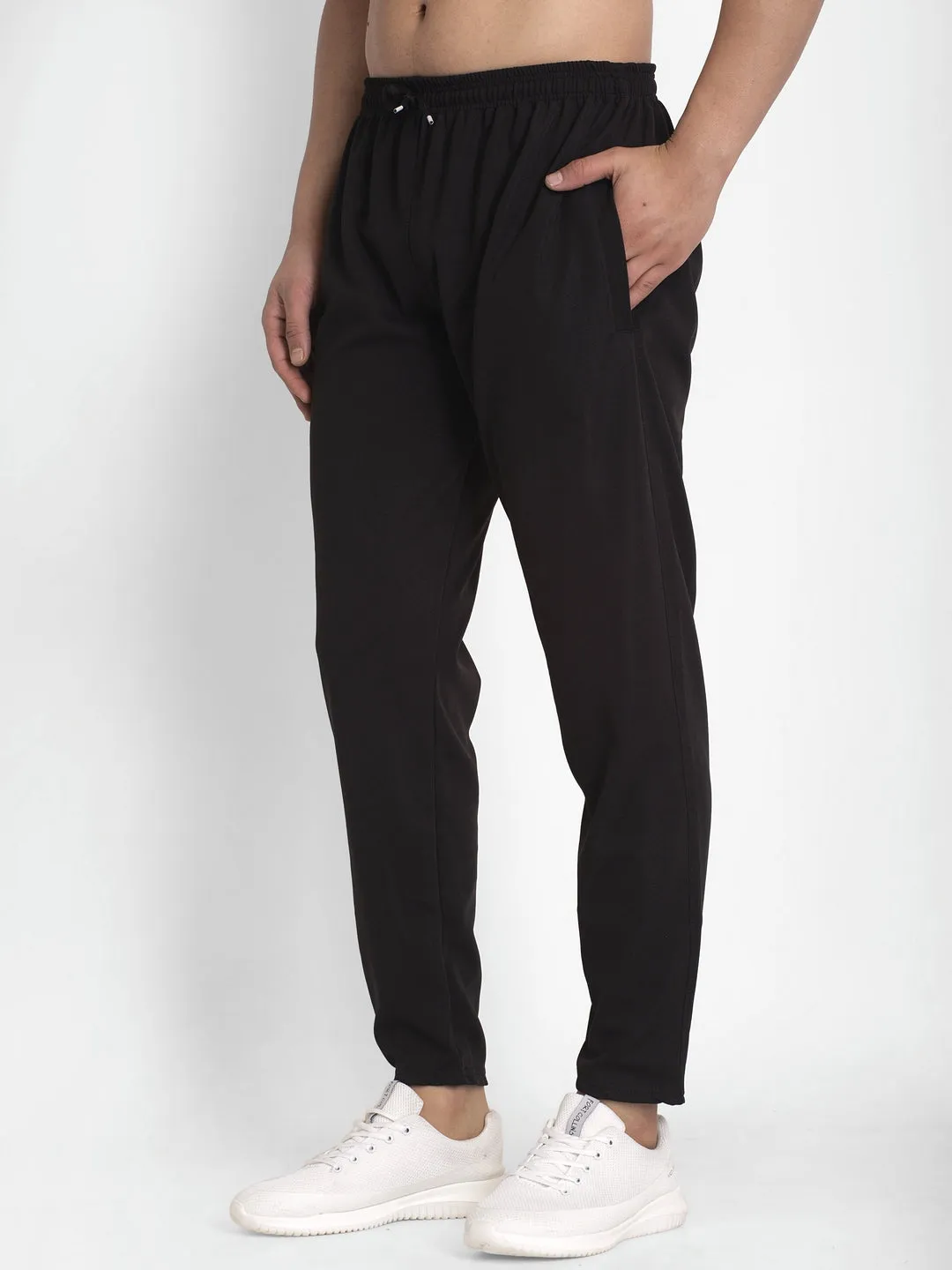 Jashvi Men's Black Solid Track Pants