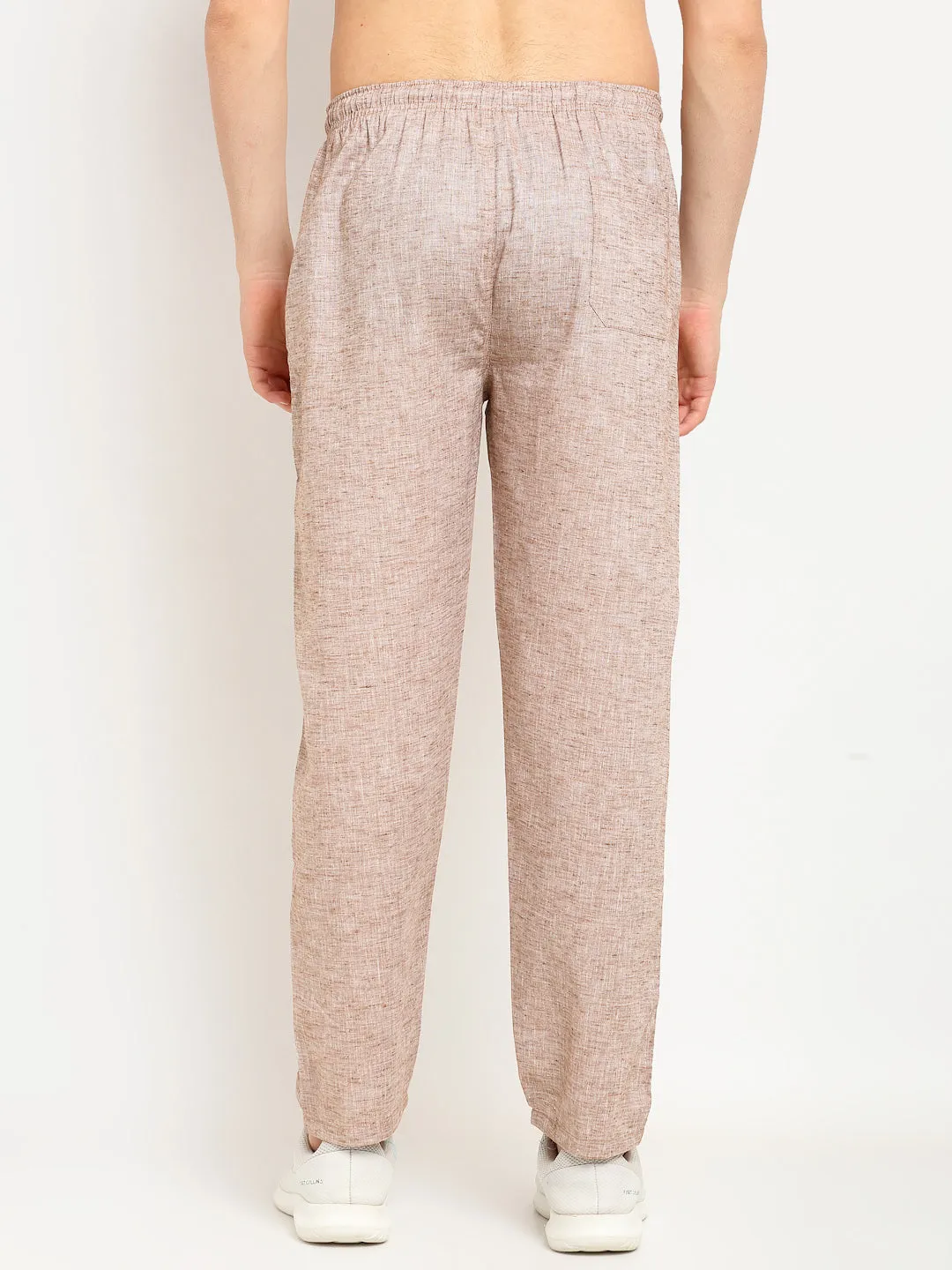 Jashvi Men's Brown Linen Cotton Track Pants