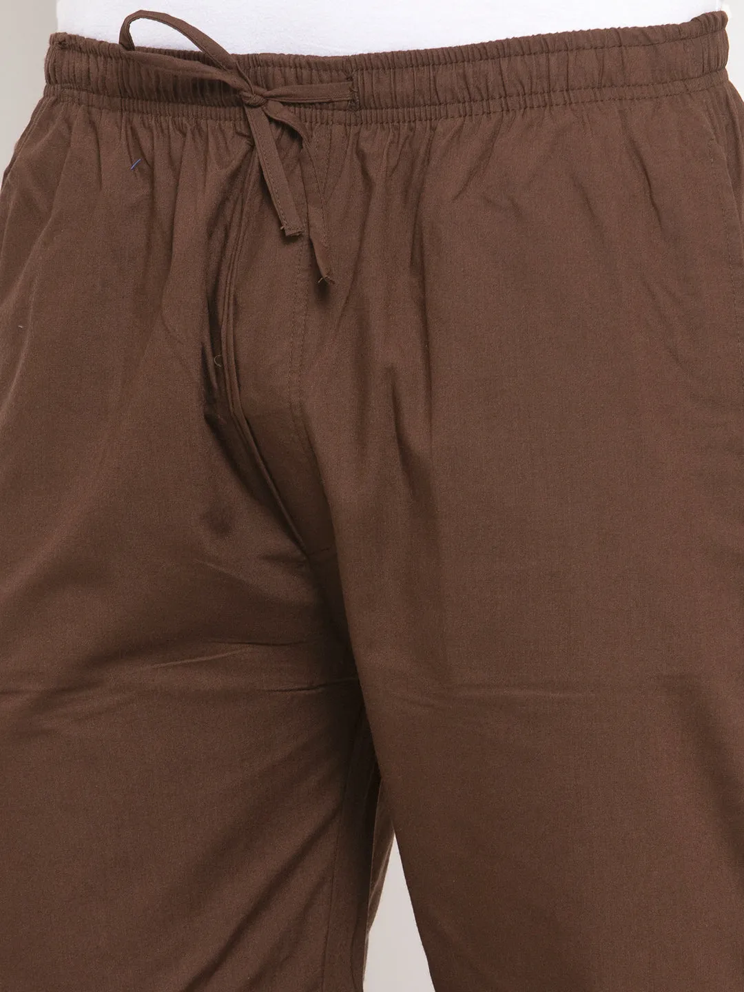 Jashvi Men's Brown Solid Cotton Track Pants
