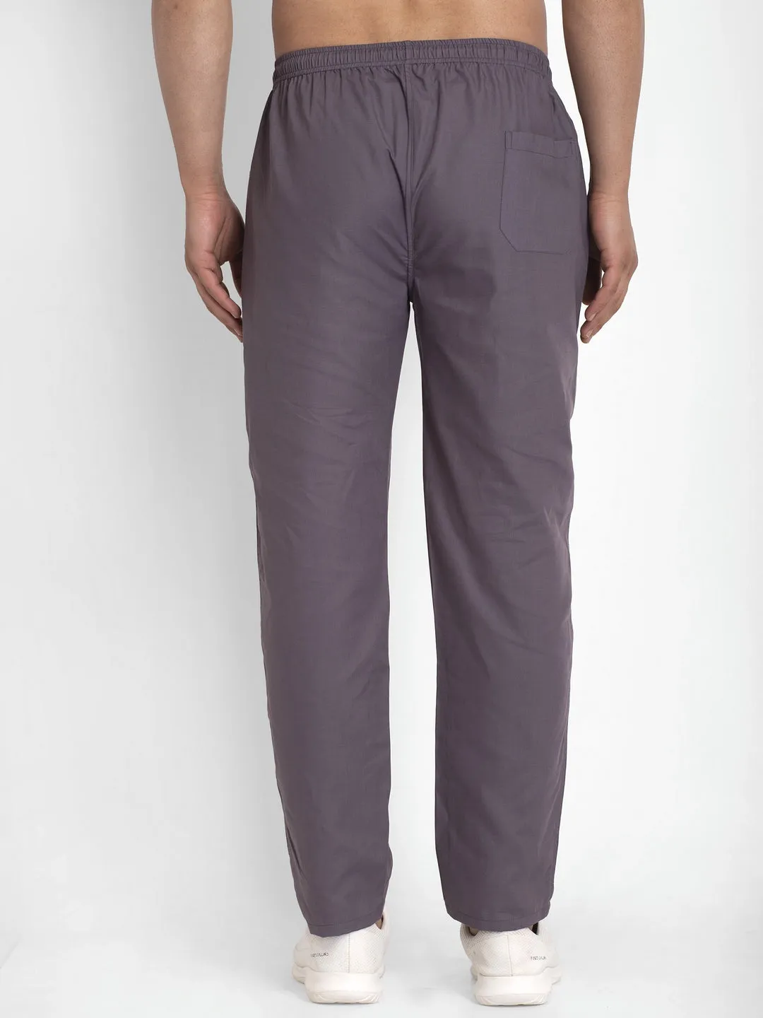 Jashvi Men's Grey Solid Cotton Track Pants