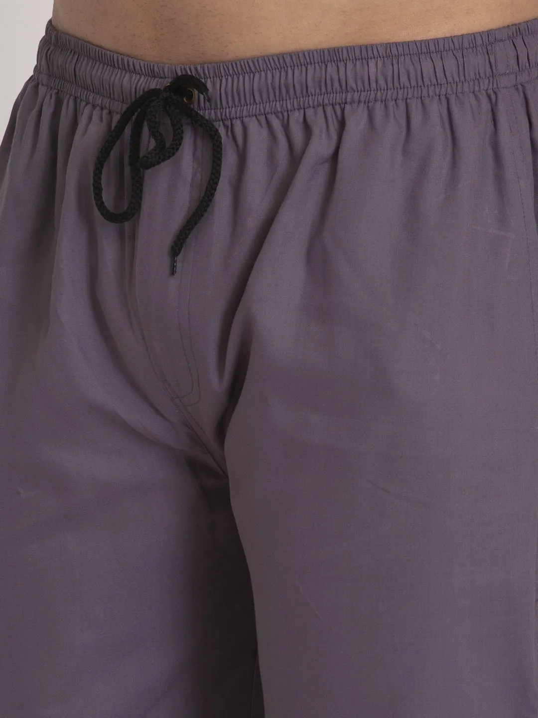 Jashvi Men's Grey Solid Cotton Track Pants