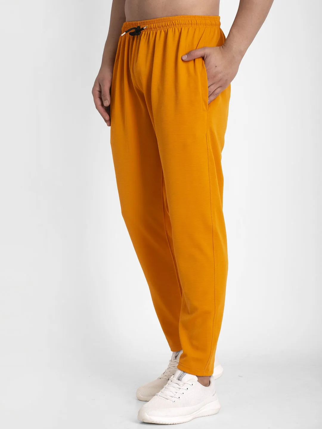 Jashvi Men's Mustard Solid Track Pants