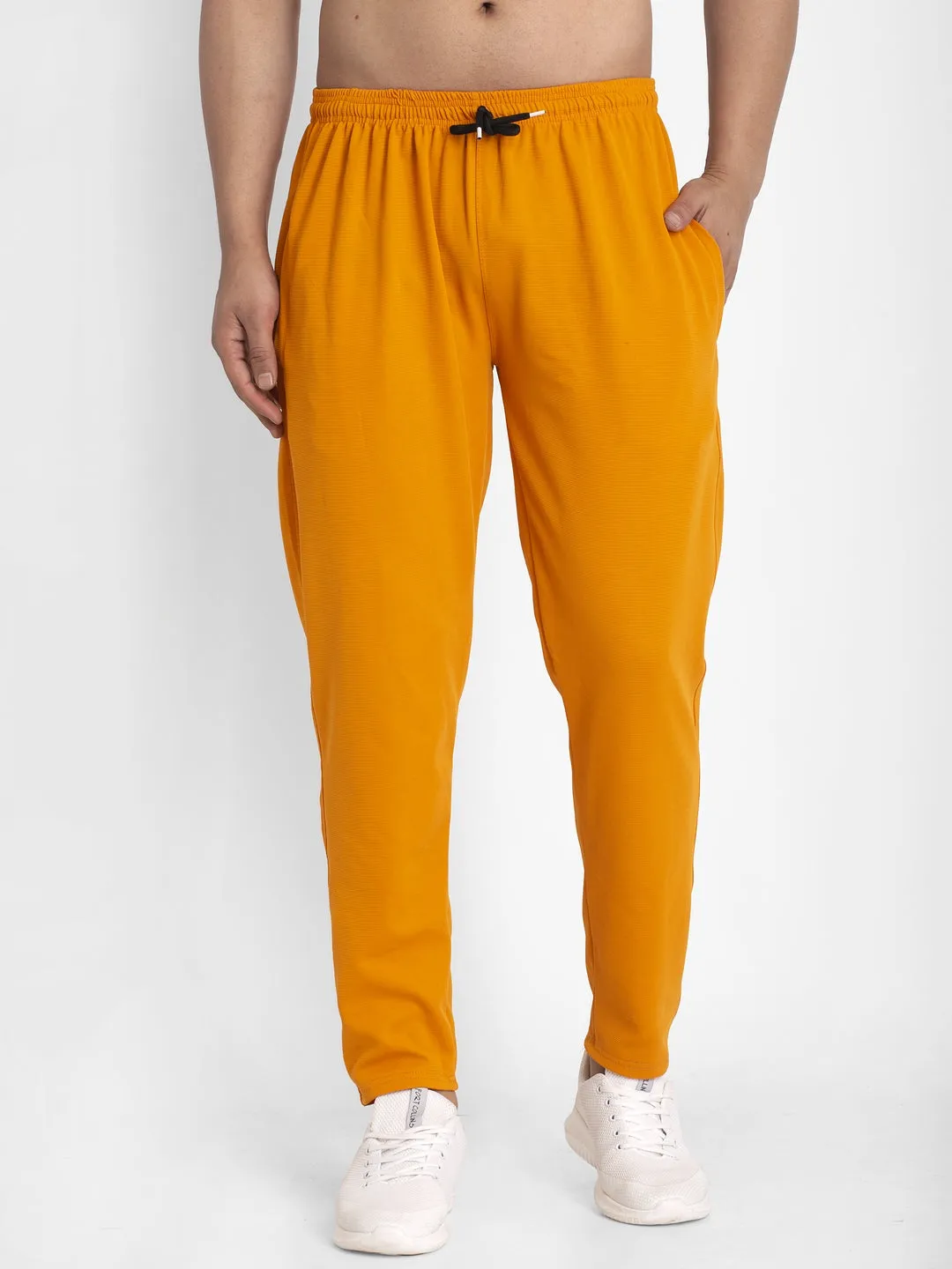 Jashvi Men's Mustard Solid Track Pants