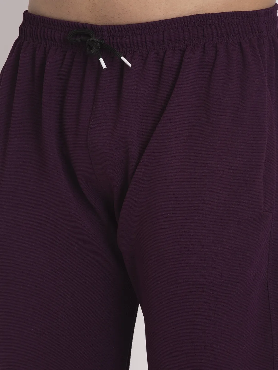 Jashvi Men's Purple Solid Track Pants