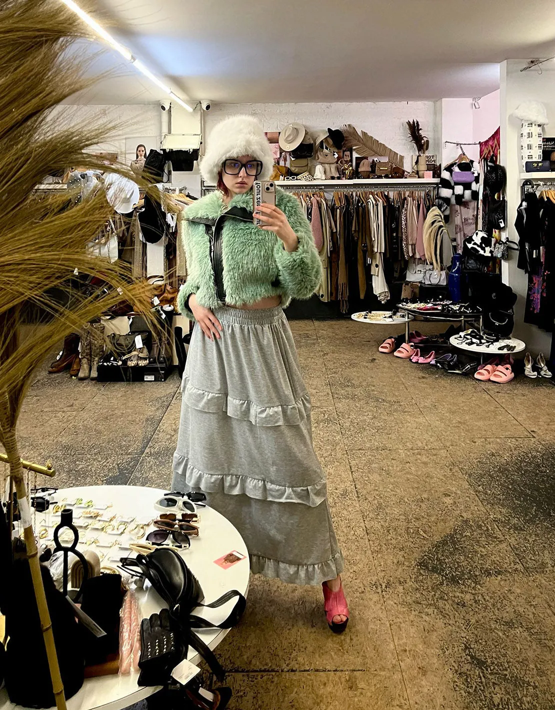 Jogger ruffled maxi skirt