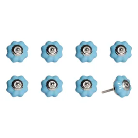 Knob-It Home Decor Classic Cabinet & Drawer Knobs-Light Blue/Silver