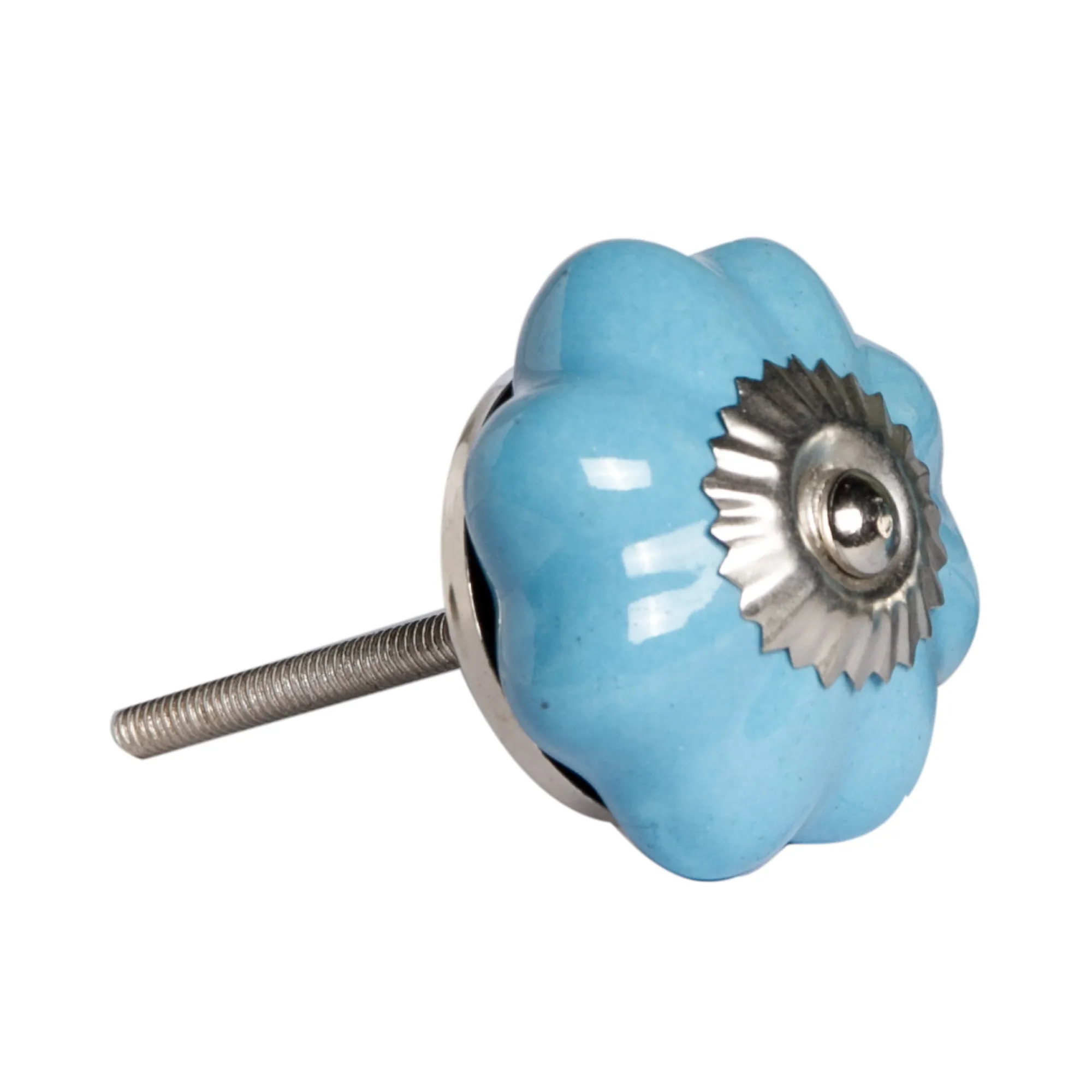 Knob-It Home Decor Classic Cabinet & Drawer Knobs-Light Blue/Silver