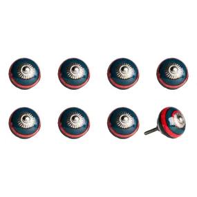 Knob-It Home Decor Classic Cabinet & Drawer Knobs-Navy/Red/Silver
