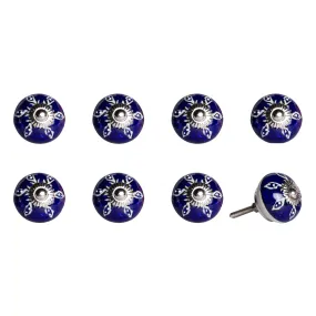 Knob-It Home Decor Classic Cabinet & Drawer Knobs-Navy/White/Silver