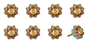Knob-It Home Decor Classic Cabinet & Drawer Knobs-Orange/Teal/Gold