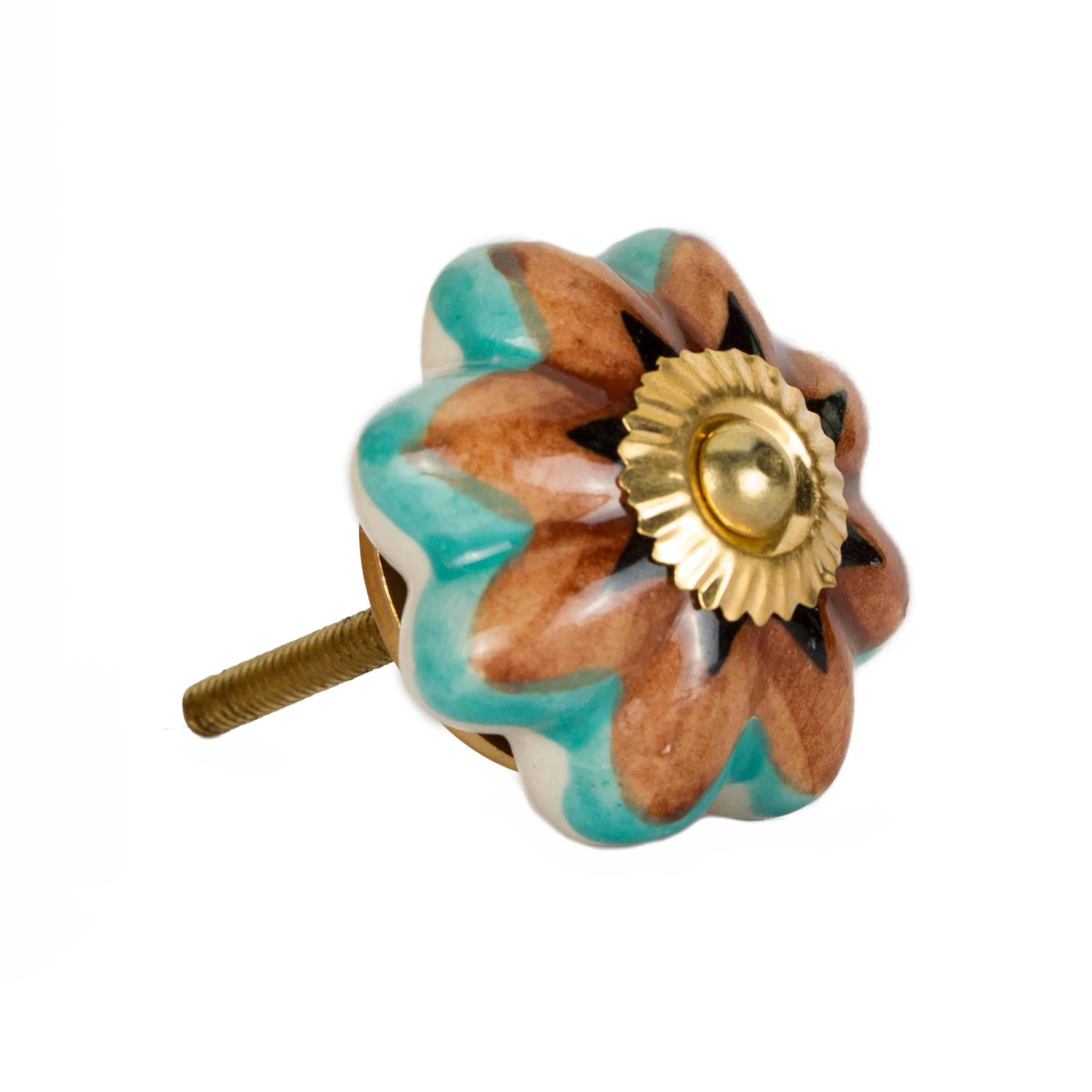 Knob-It Home Decor Classic Cabinet & Drawer Knobs-Orange/Teal/Gold