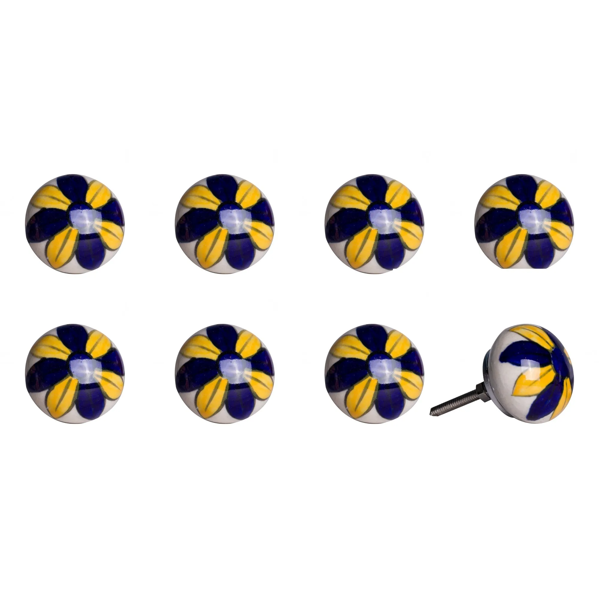 Knob-It Home Decor Classic Cabinet & Drawer Knobs-Yellow/Navy/White