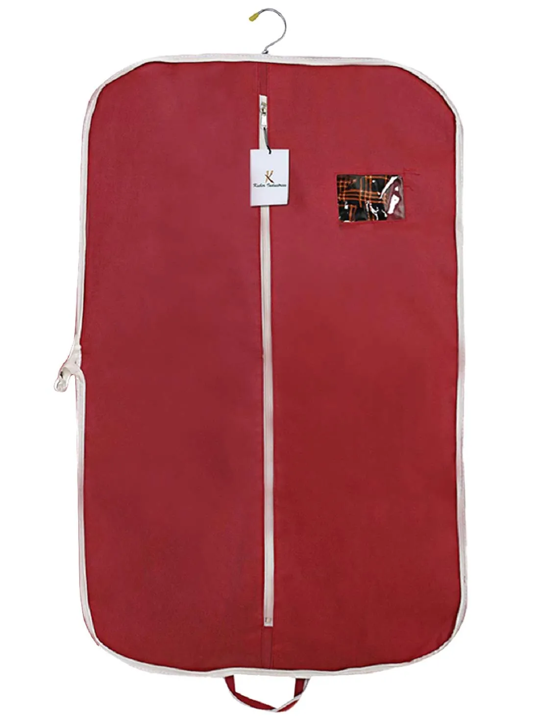 Kuber Industries 6 Pieces Foldable Non Woven Men's Coat Blazer Suit Cover (Grey & Maroon) -CTKTC41740