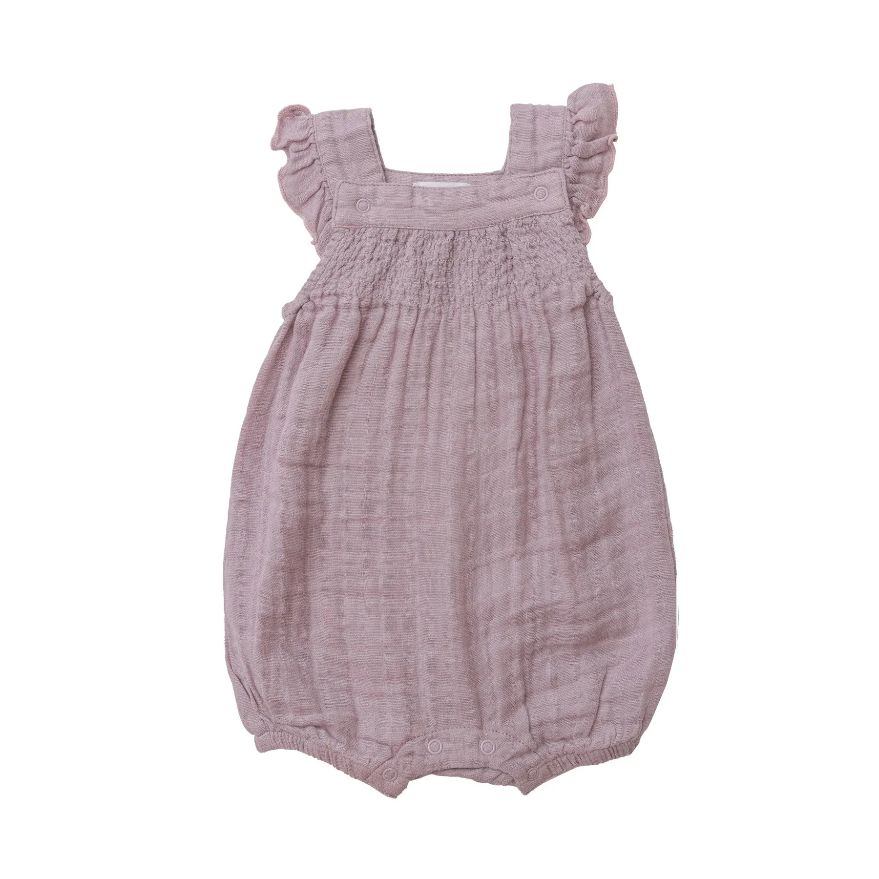 Lavender Smocked Front Shortie Overall