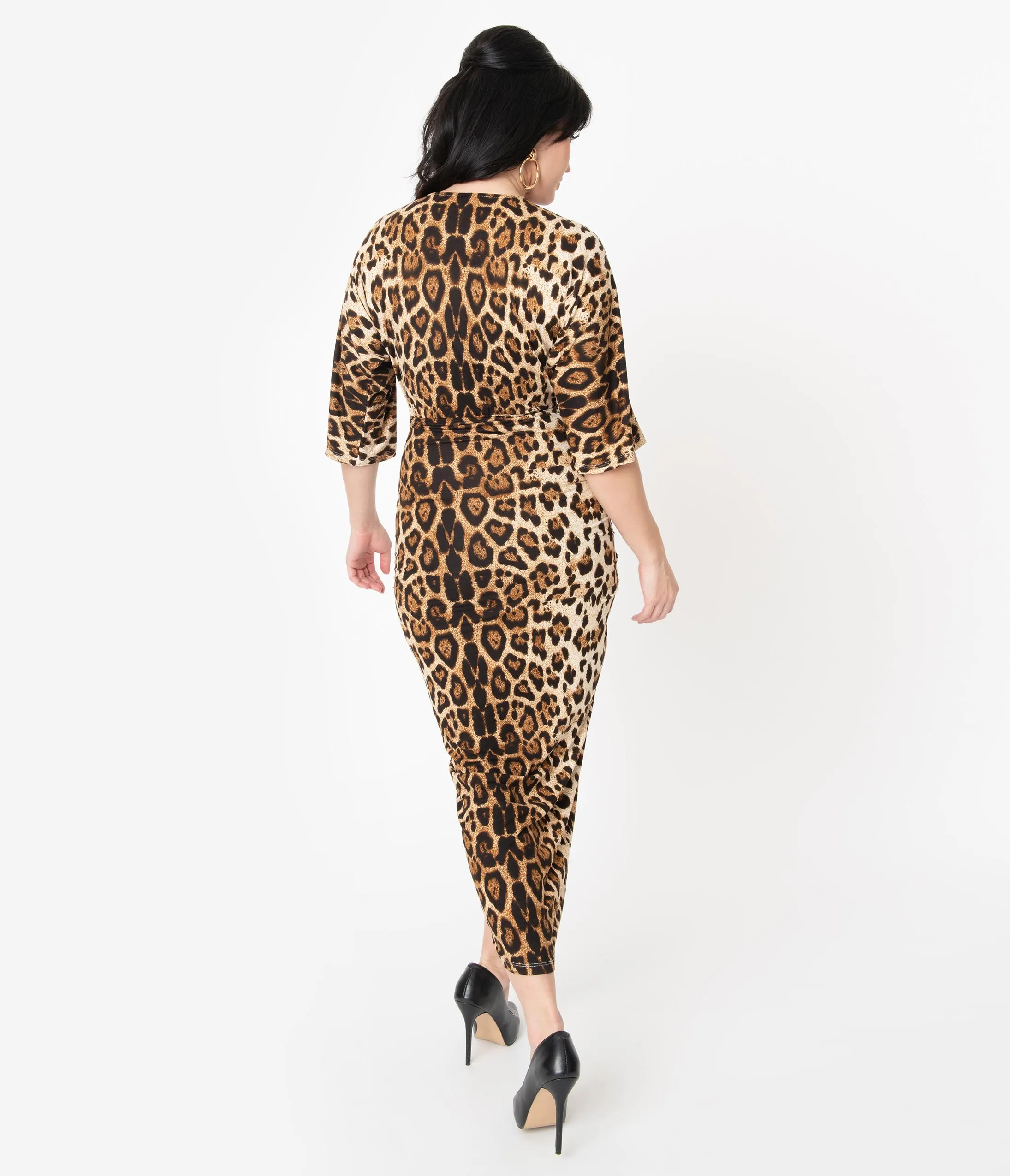 Leopard Print High Low Wiggle Dress