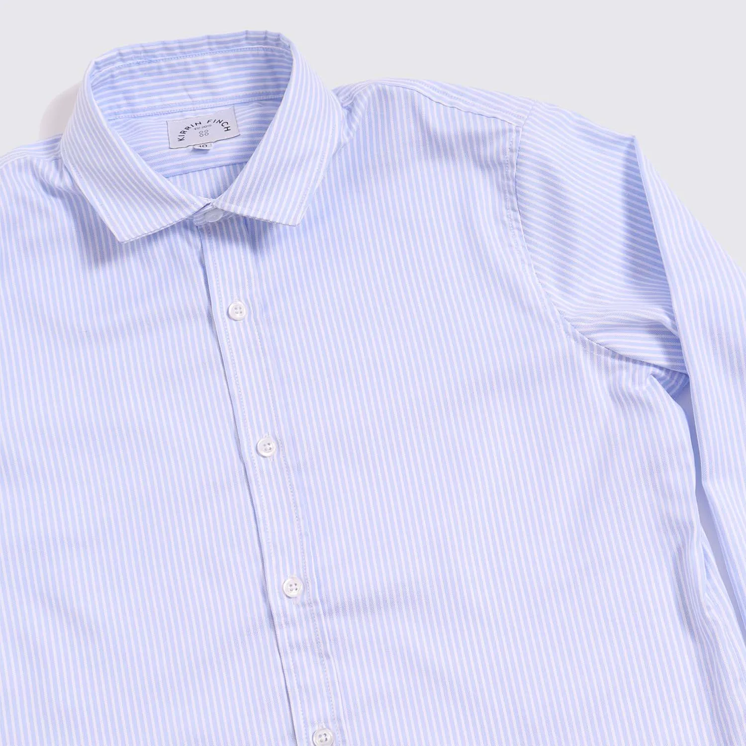 Light Blue Striped Easy-Care Dress Shirt
