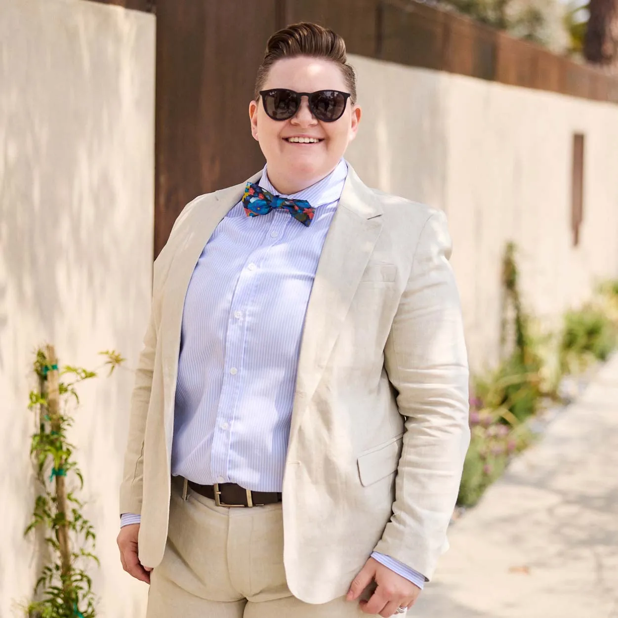 Light Blue Striped Easy-Care Dress Shirt