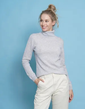 Light Cashmere Turtleneck Sweater in Silver