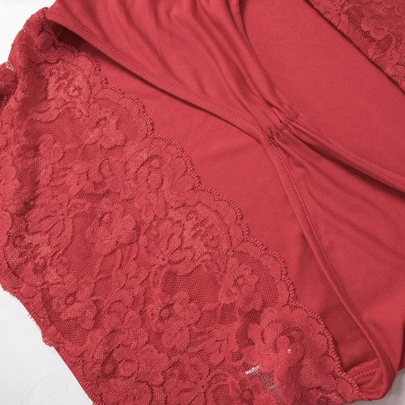 Long sleeve off shoulder lace patchwork hollow out mini skirt set