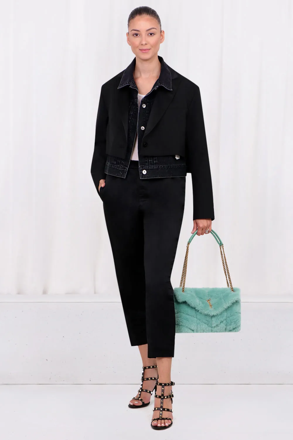 LOULOU SMALL SHEARLING PUFFER BAG | ICED MINT