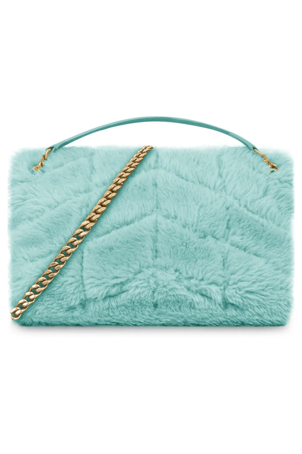 LOULOU SMALL SHEARLING PUFFER BAG | ICED MINT