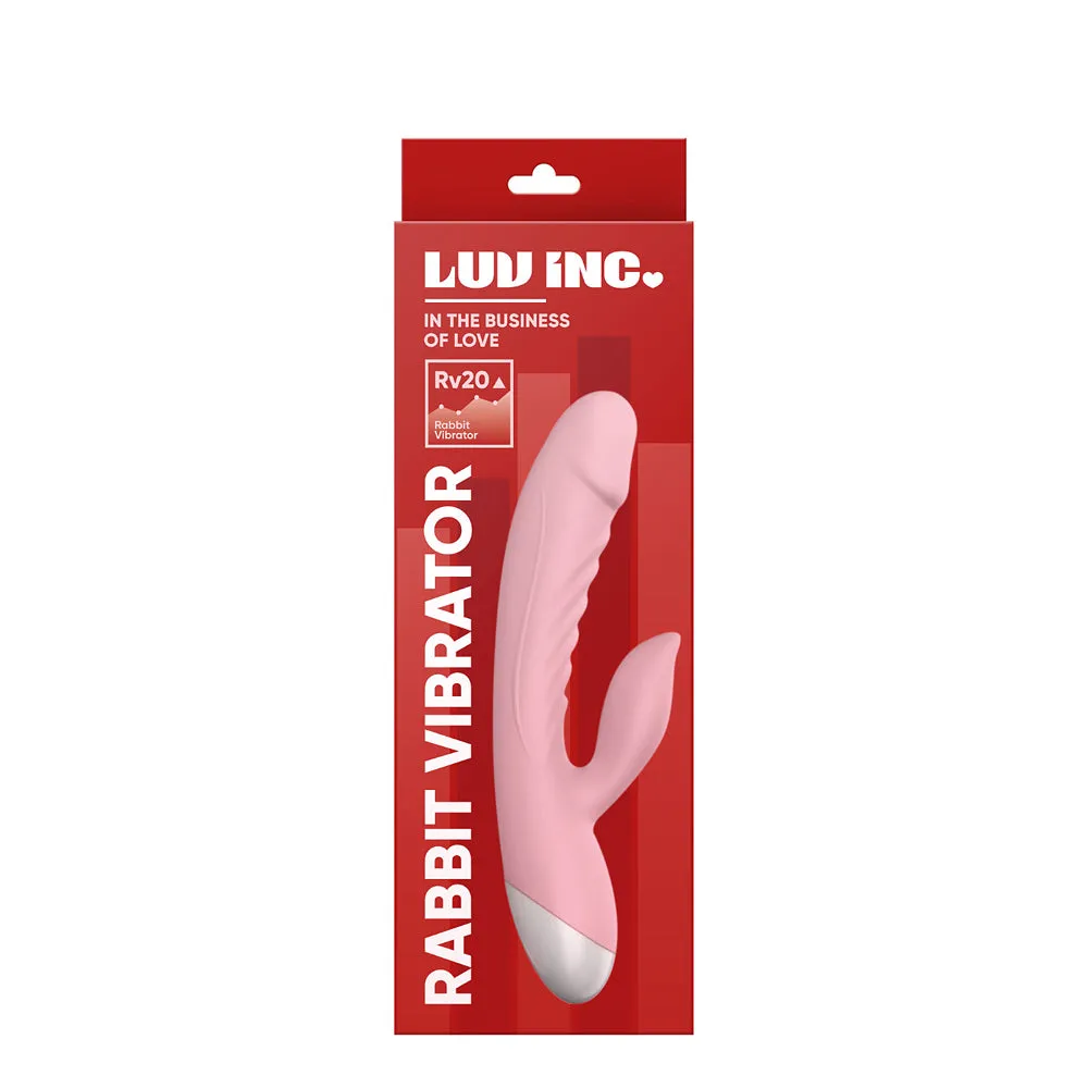Luv Inc Rv20 Rabbit Vibrator Rechargeable Silicone Dual Stimulator Pink