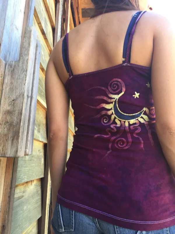 Magenta Moondance Stretchy Batik Camisole