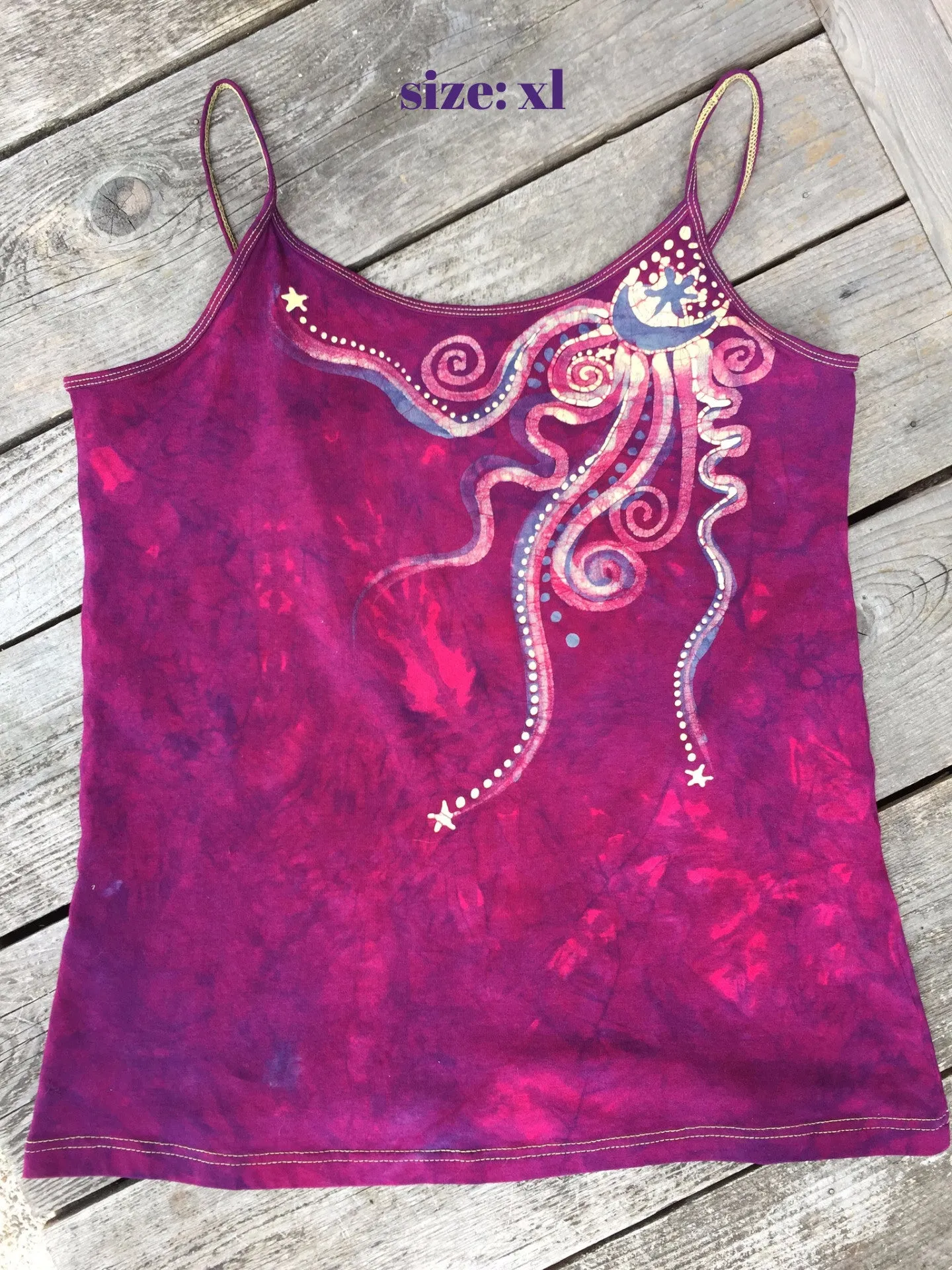 Magenta Moondance Stretchy Batik Camisole