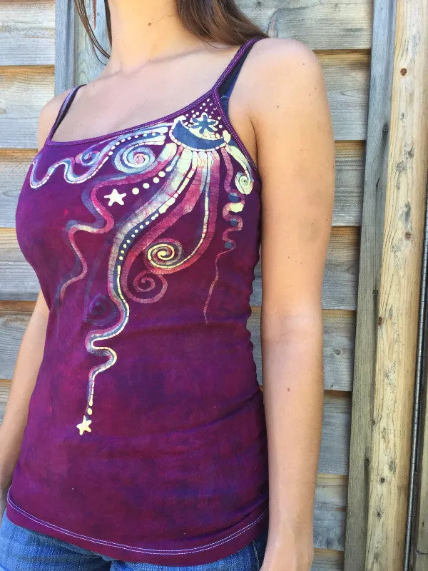 Magenta Moondance Stretchy Batik Camisole