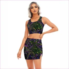 Mandala Skewed Womens Camisole And Hip Skirt Set