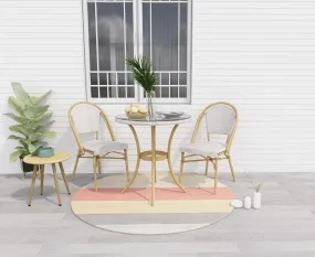 Manolo Natural White 2 Seater Outdoor Bistro Set