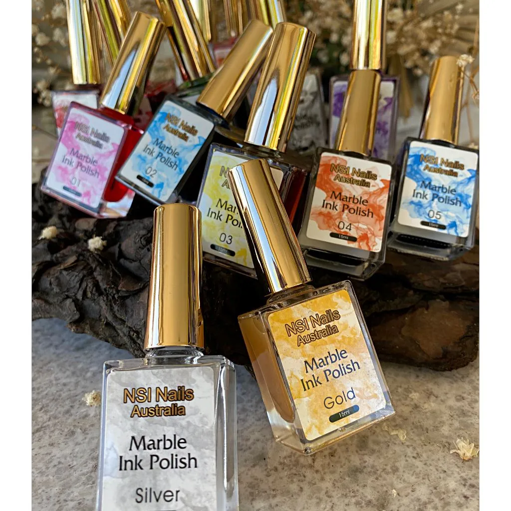 Marble Ink Polish - Nail Art Watercolour