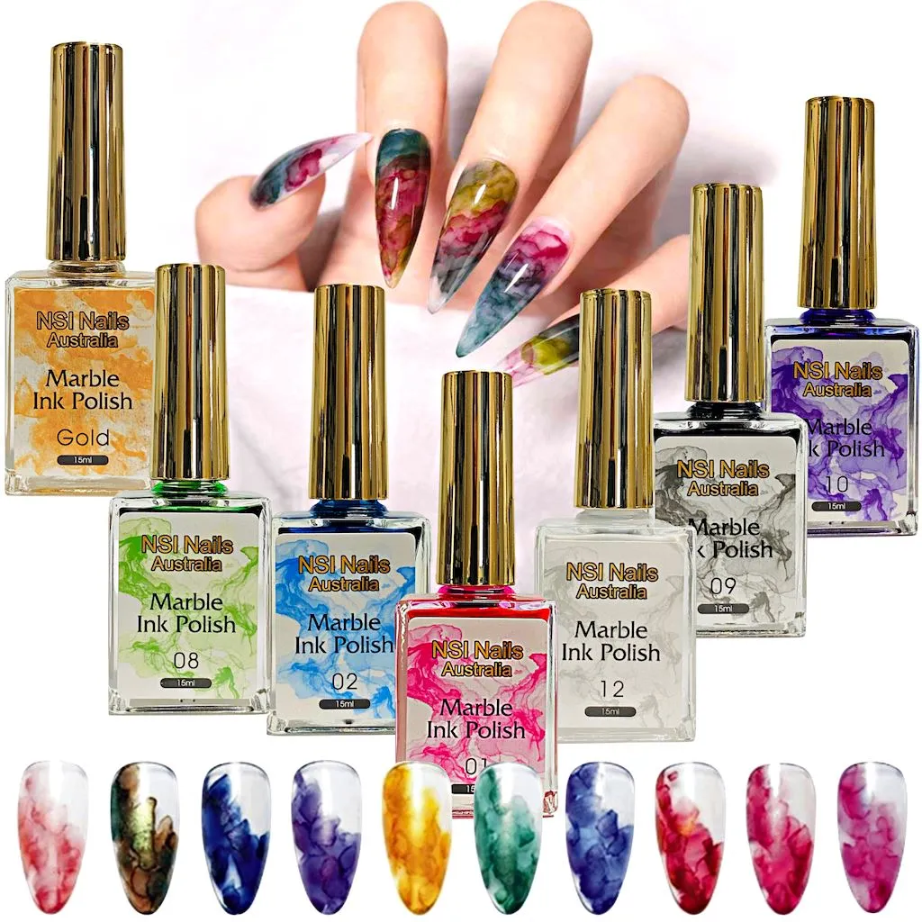 Marble Ink Polish - Nail Art Watercolour