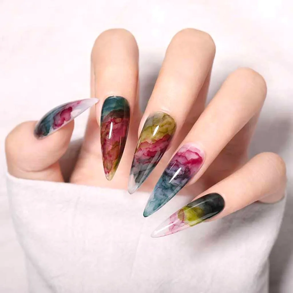 Marble Ink Polish - Nail Art Watercolour