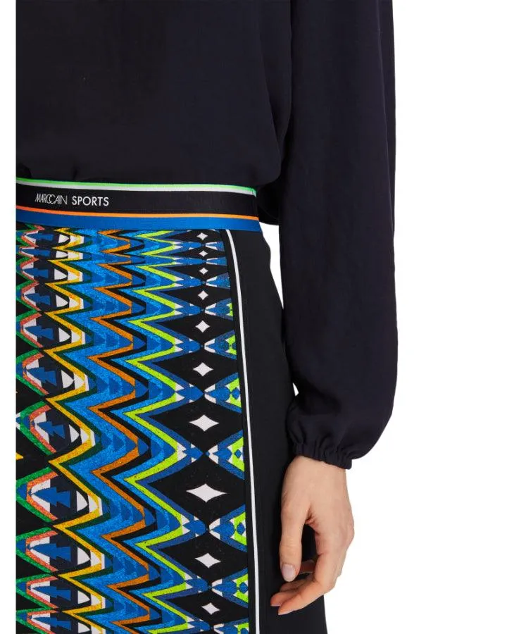 Marc Cain Harlequin Print Scuba Pencil Skirt