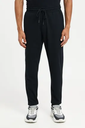 Men Black Pique Joggers