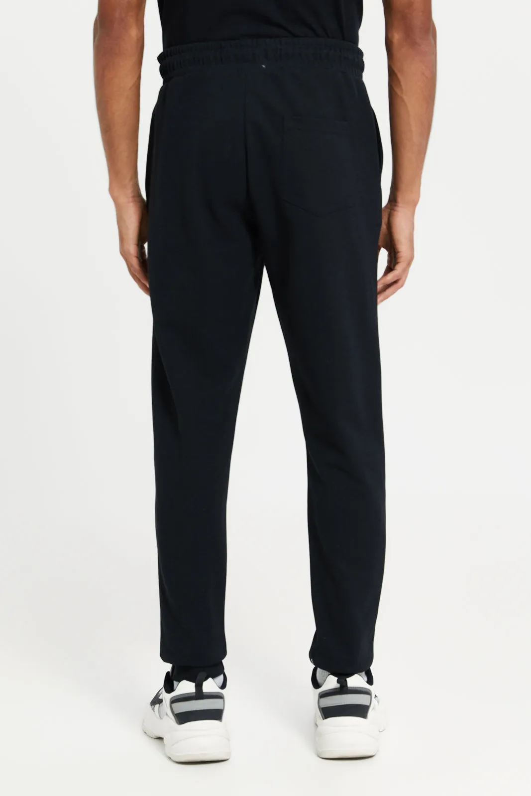 Men Black Pique Joggers